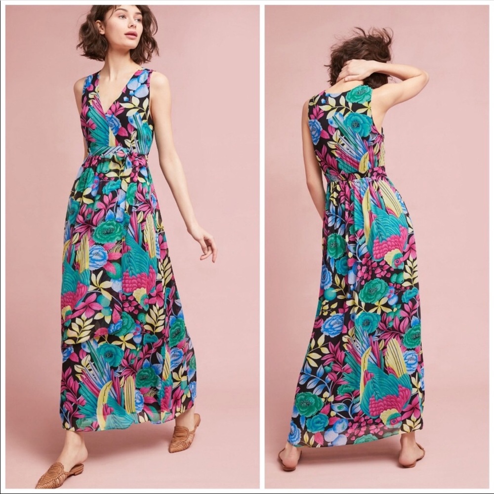 🆕NWT sz 12 Anthropologie Boardwalk Floral Maxi Dress